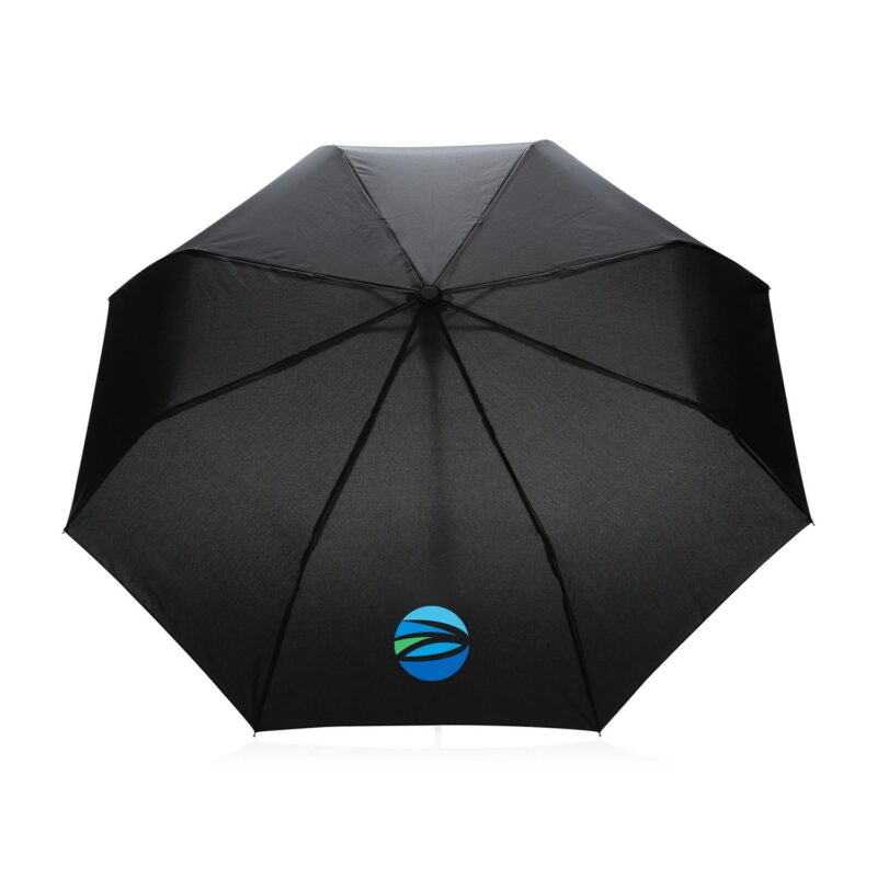 21" Impact AWARE™ RPET 190T Mini Auto Open Umbrella - Black - 4