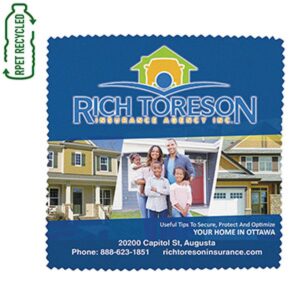 6"x 6" "Chamarel L" Recycled RPET Full Color Import Air Ship Microfiber Cloth & Screen