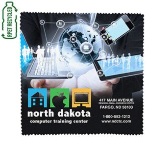 "Samantha" 10"x 10" Recycled RPET Full Color Import Air Ship Microfiber Cloth & Screen