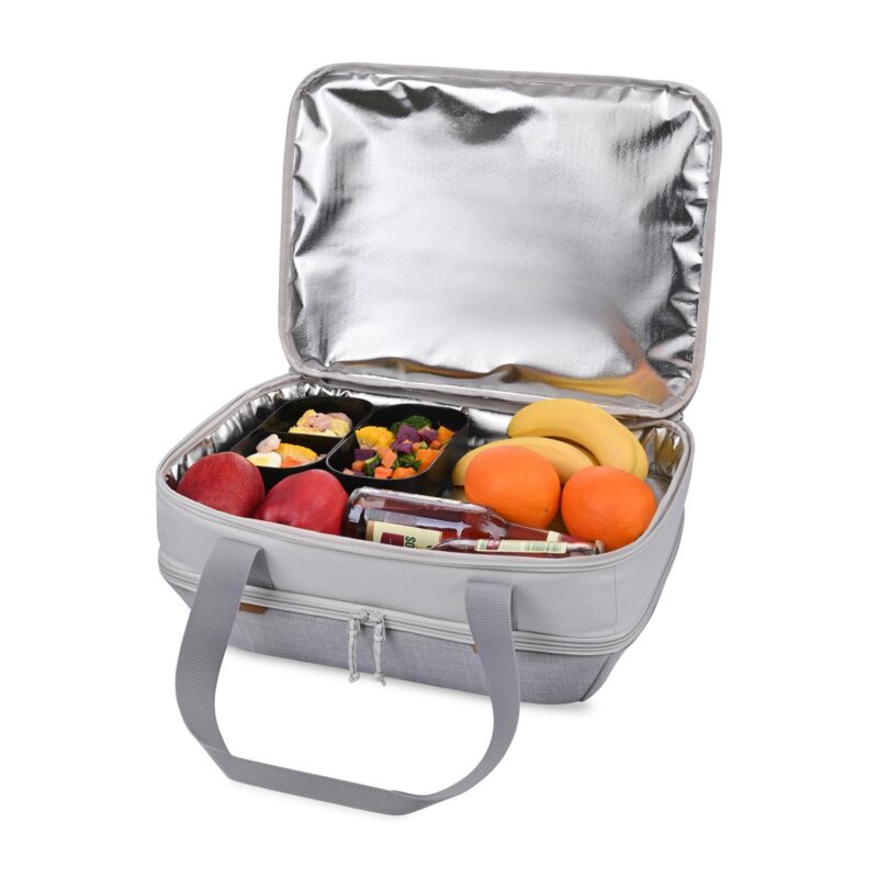 Parkview Recycled rPET Insulated Dual Food Carrier - Greystone - 8