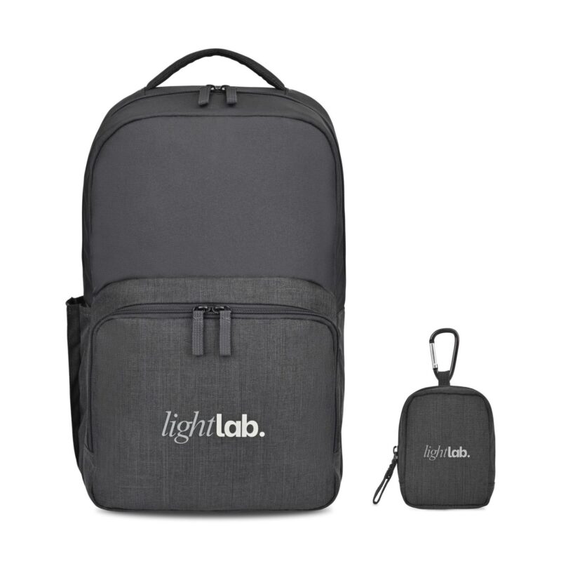Fletcher-Recycled-rPET-Laptop-Backpack-Mini-Pouch-Bag-Charm-Set-Black-Sand-103318-925 Fletcher Recycled rPET Laptop Backpack & Mini Pouch Bag Charm Set - Black Sand