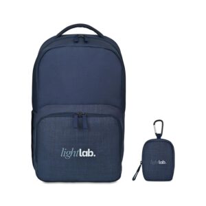 Fletcher Recycled rPET Laptop Backpack & Mini Pouch Bag Charm Set - Navy Heather