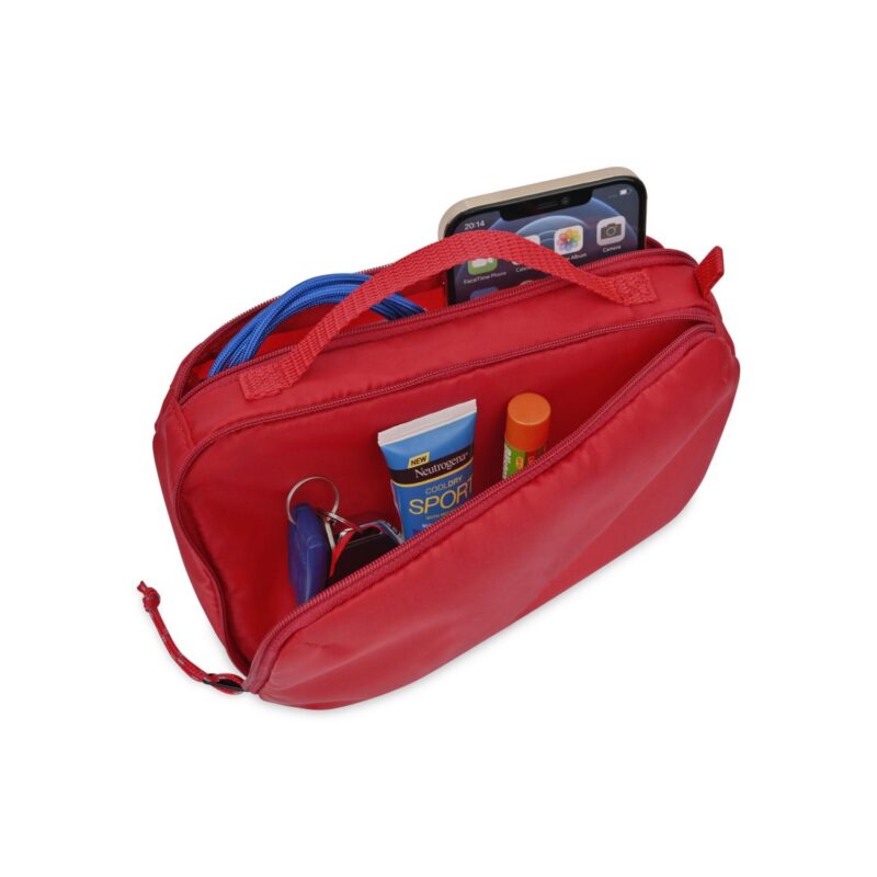 Parker Recycled rPET Dual Zippered Pouch - Red - 4